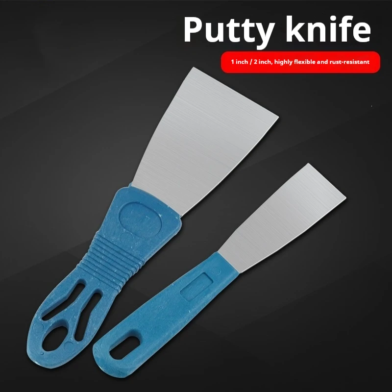 1/2'' Stainless Steel Putty Knife, Plastic Handle Wall Scraper, Spackle Tool for Drywall Plaster Paint Removing