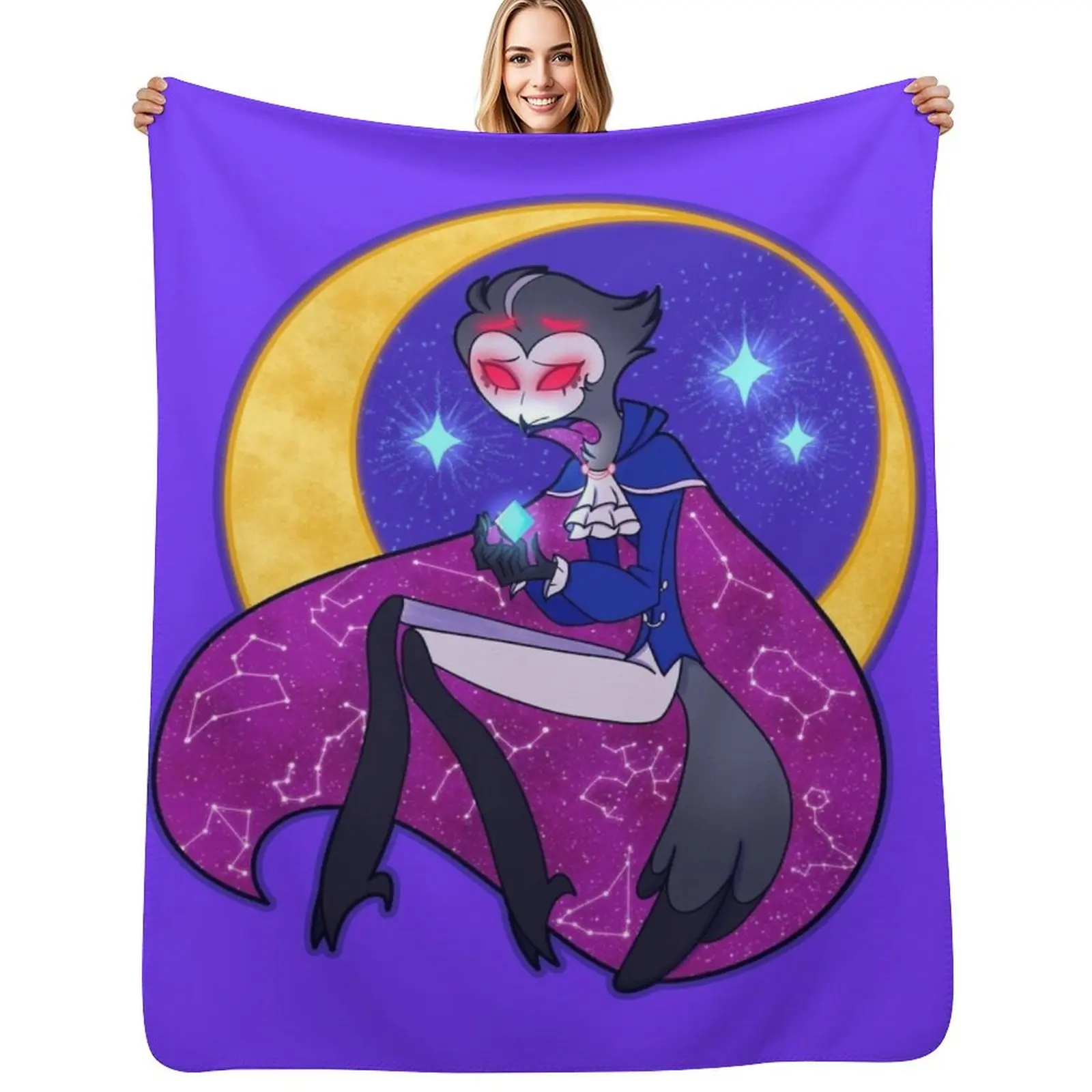 

Helluva Boss: Stolas Throw Blanket Giant Sofa Designers anime Bed Blankets