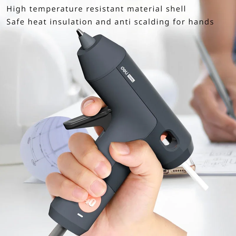 Deli 40W Hot Melt Glue Gun With 7MM Transparent Glue Stick Mini Gun Home Electric Heat Temperature Gun Repair Tool Stick Set