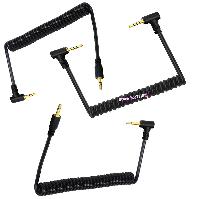 Contracción de expansión elástica en espiral TS TRS TRRS 2,5 Cable de Audio línea elasticidad de resorte TRRS TRS TS Cable de línea de Audio de 2,5mm