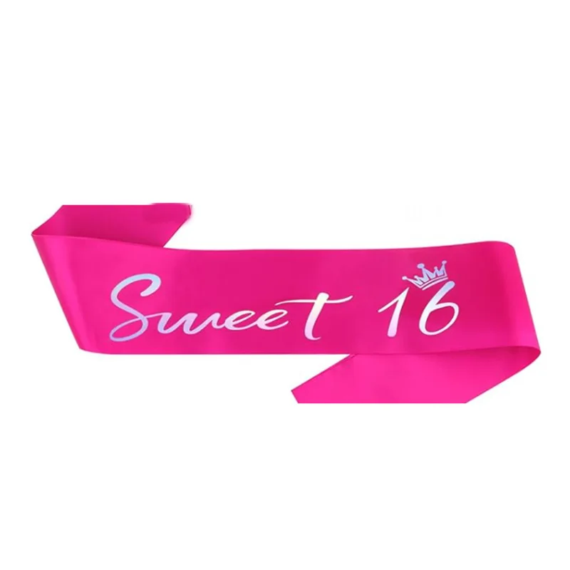 Hot Pink Birthday Girl Queen Sash Ribbon Satin Party Belt Decorations Birthday Party Supplies view 6