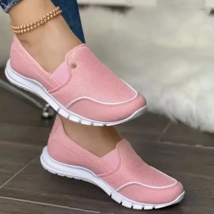 Large 2025 New Women Brand Summer Mesh Feet Cover Fashion Casual Women's One Step Lazy Flat Shoes Casual Shoes 36-43