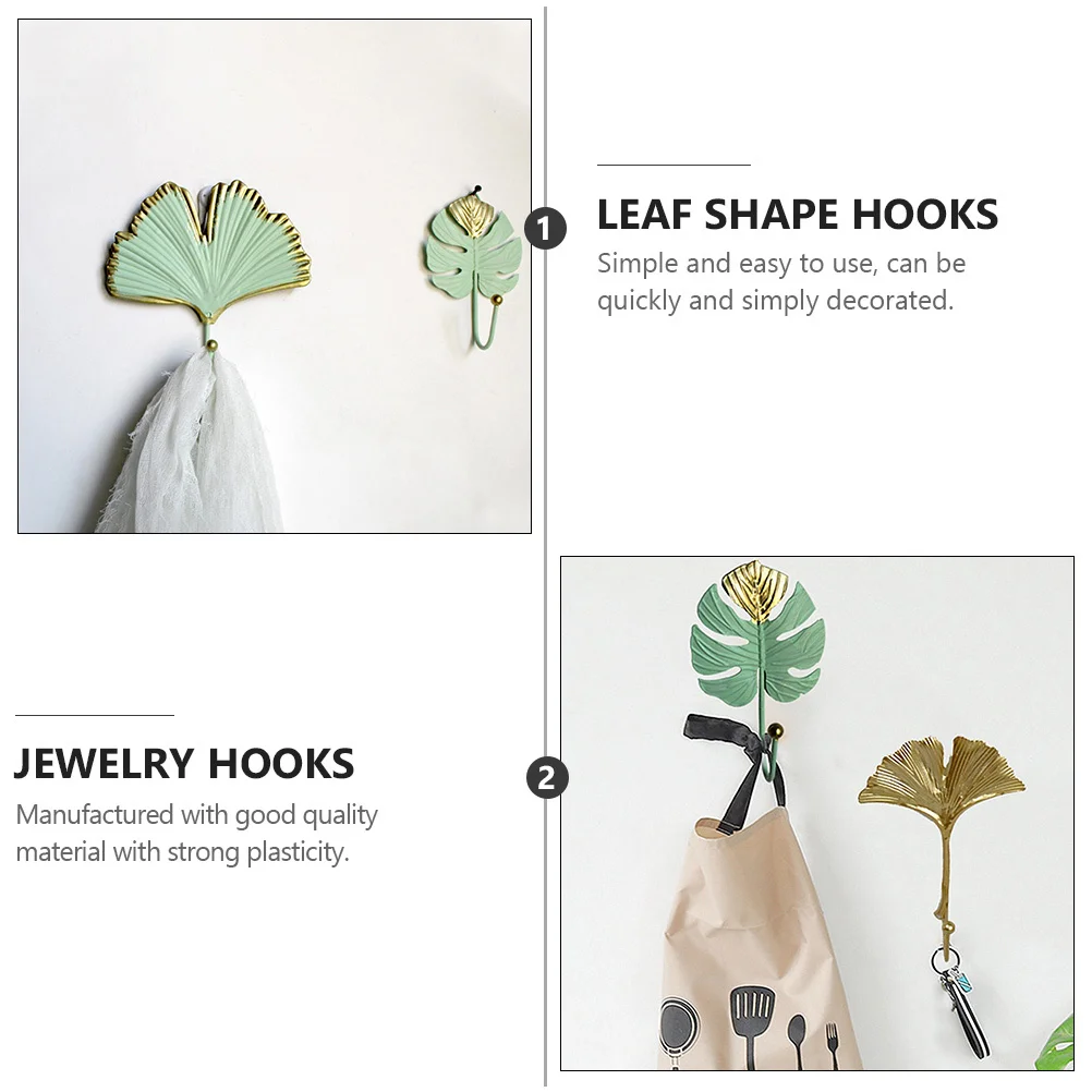 3 قطعة خطافات صغيرة على شكل ورقة شجر خطافات زخرفية خفيفة للمناشف أكياس القبعات تخزين المجوهرات الملابس المنزلية العملية