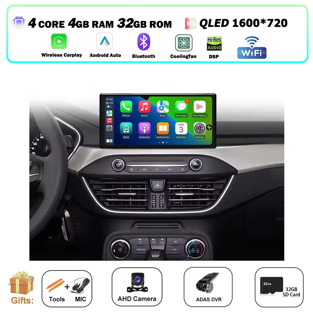 10.33 Inch Android 16 Voor FORD Focus 2019-2022 Autoradio Multimedia Video Player GPS Navigatie Stereo 360 Camera BT DSP Carplay - afbeelding 1