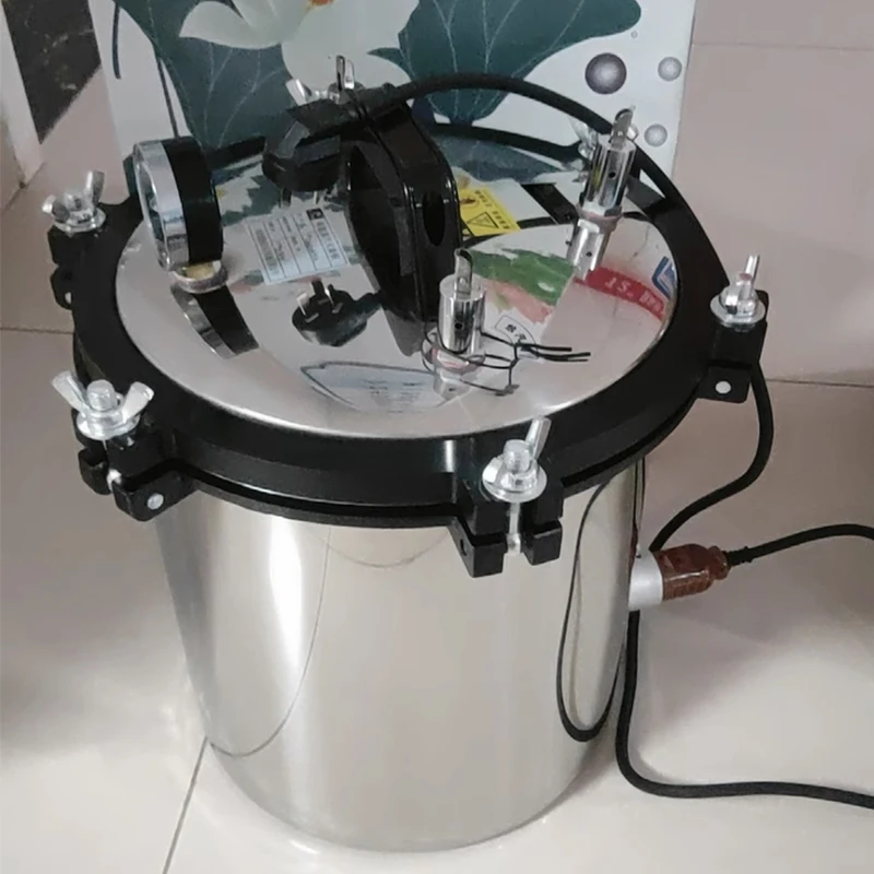 25L Portable High Pressure Sterilizer Stainless steel Steam Sterilization Pot  Automatic Sterilization Autoclave Pot