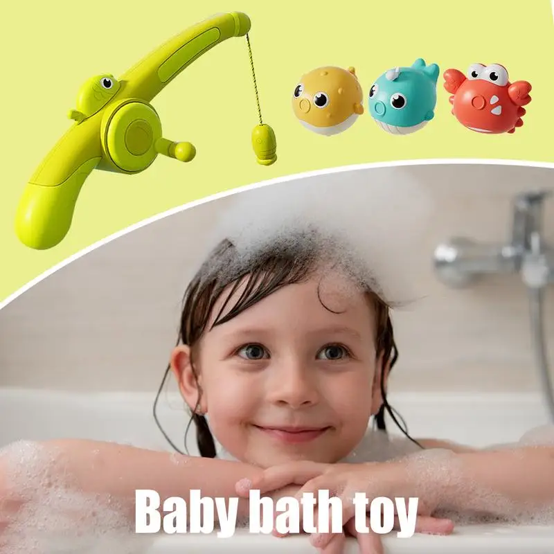 Kids Fishing Pole Bath Toy Magnetic Fishing Game Fun Bathtime Toys For Boys And Girls Ages 18 Months  Pool Game Educational Tub