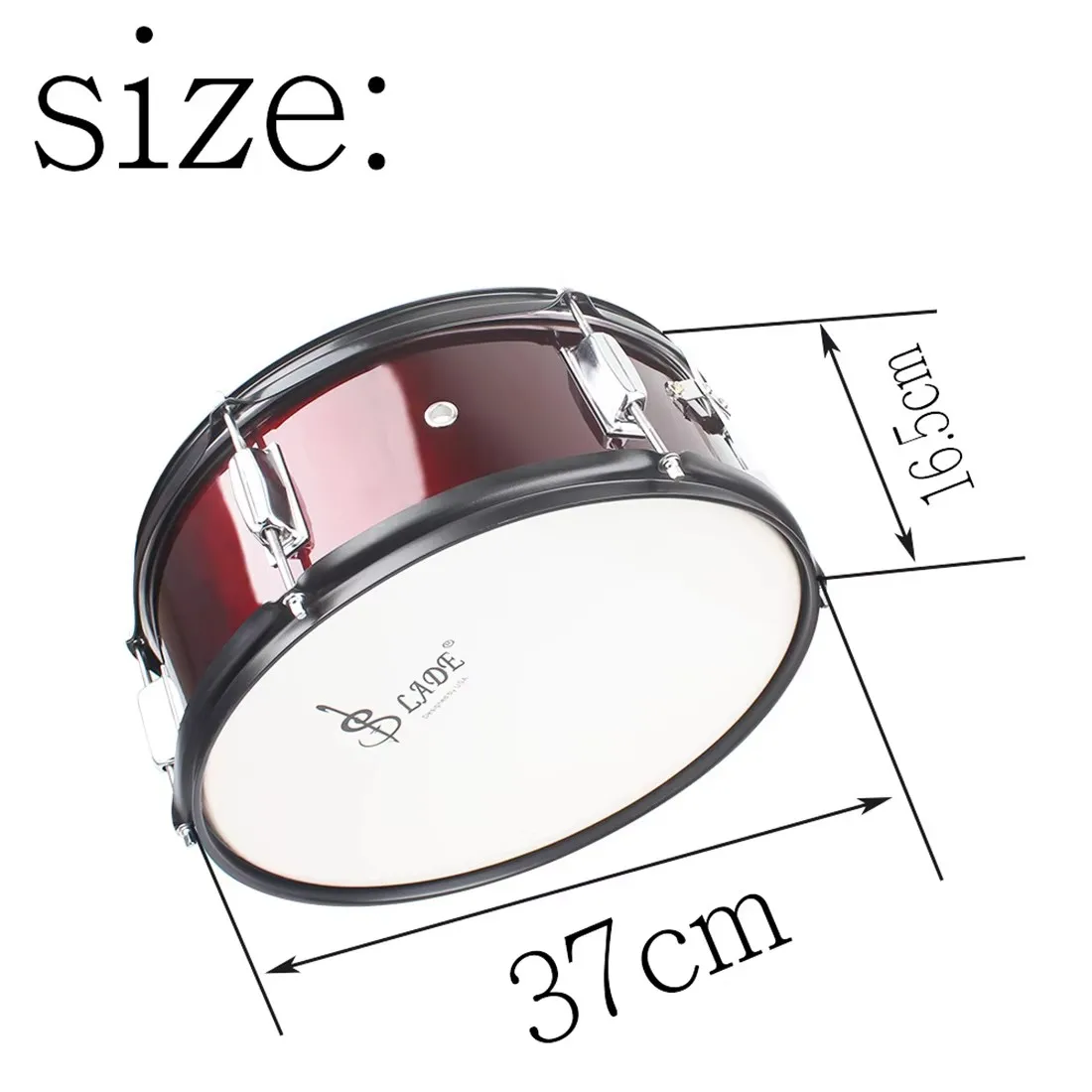 SLADE 14 Inch LADE Snare Drum Professional Snare Drum Head with Drumsticks Drum Key Strap for Student Band Beginners Practice