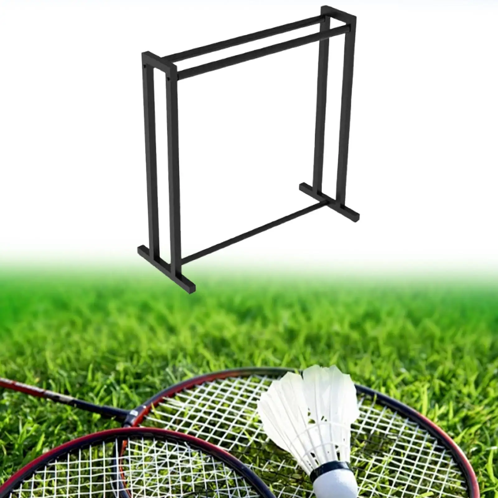 

Badminton Racket Storage Rack Racquet Center Organizing Stand Tennis Racket Storage Rack for School Stadium Field Garden Black