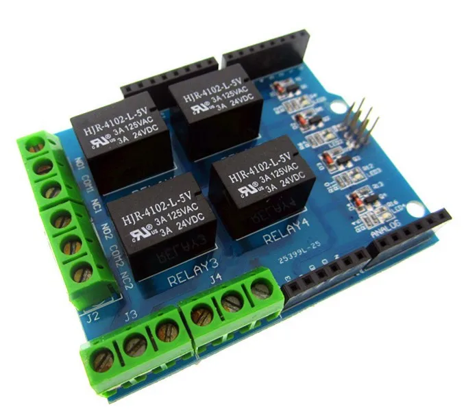 5pcs/lot 4 channel 5v relay shield module, Four channel relay control board relay expansion board for UNO R3 mega 2560