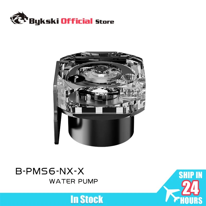 

Bykski PWM Automatic Speed Control Pump Water Cooling System Maximum Flow 720L/H Compatible D5 Pump Black Cover B-PMS6-NX-X