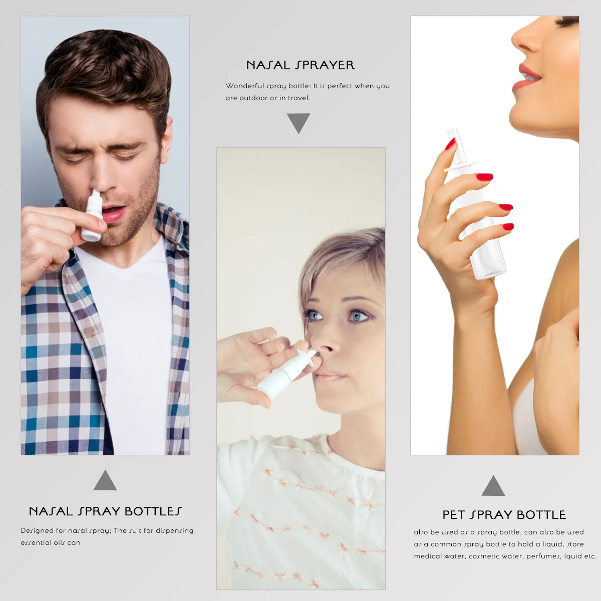 

8 шт. распылитель для носа, прозрачные распылители, портативный мини-распылитель эфирного масла, для путешествий, на открытом воздухе
