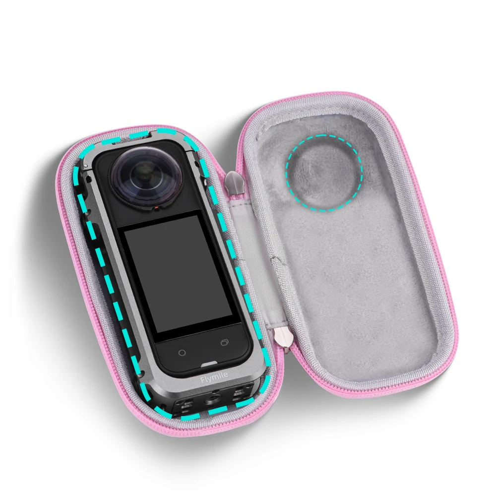 Storage Case for Insta360 X5,Sport Camera Organizer Bag with Hook Panoramic Clutch Handbag Handy Carrying Case Luggage Accessory