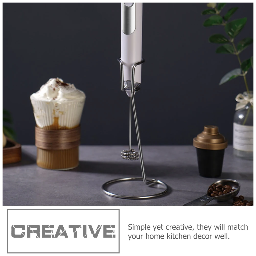 

3Pcs Stainless Steel Rest Mixer Bracket Kitchen Milk Frother Stand Vertical Design Practical Mixer Holder Rack