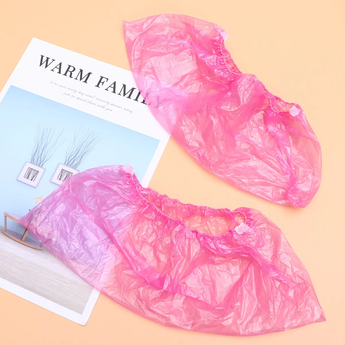 

100pcs Waterproof Dustproof Shoe Cover Plastic Disposable Shoes Protector For Home Office Outdoor Rainy Day Use Non-Slip
