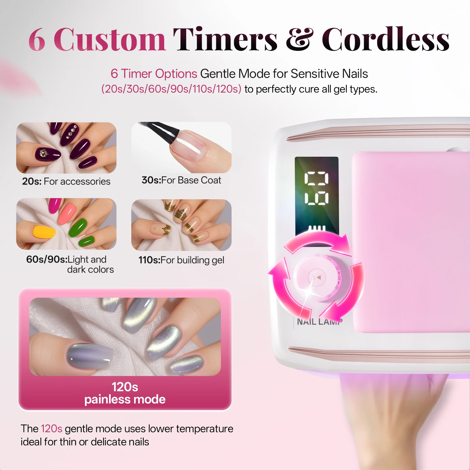 2025 جديد قوي مسمار الفن مصباح وسادة اليد آلة العلاج بالضوء لا الأيدي السوداء مساحة كبيرة خبز مصباح آلة أظافر الجمال