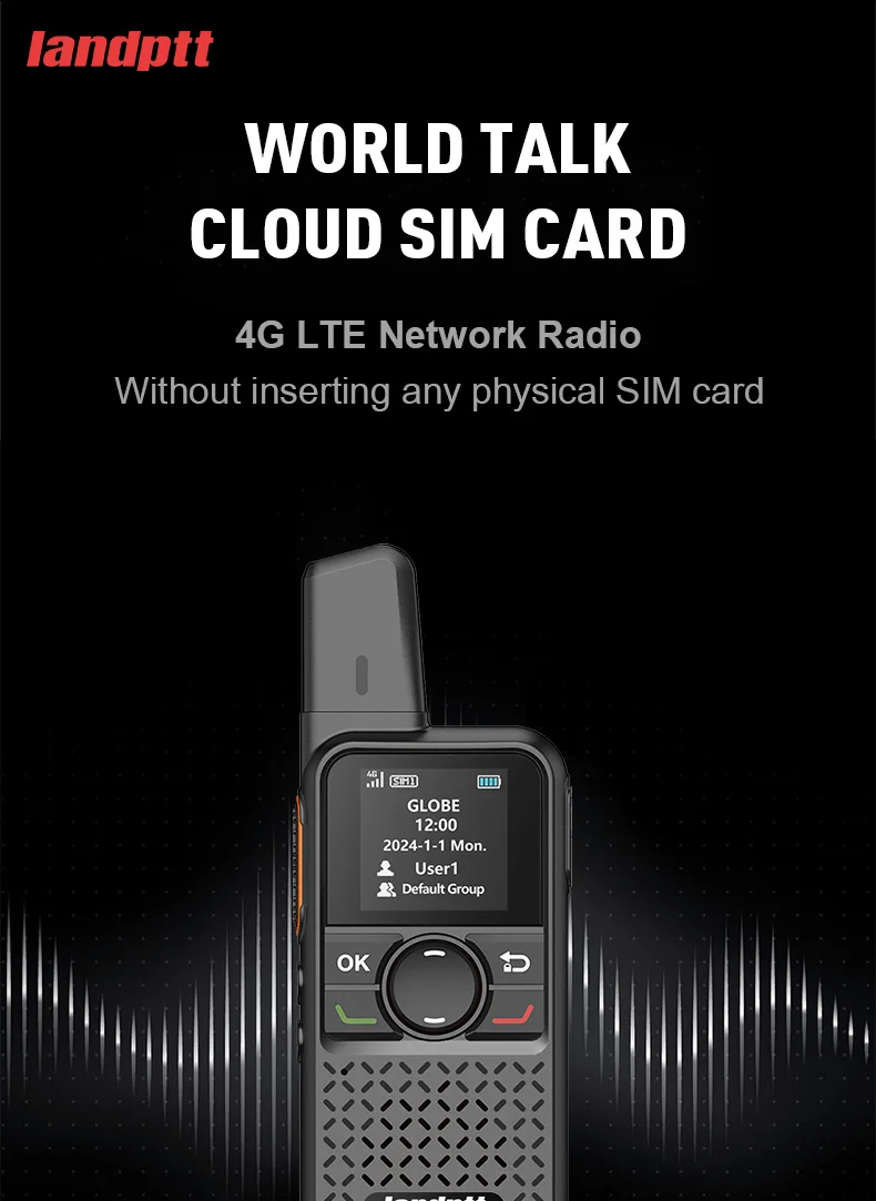 Landptt 4G POC PTT Professional Walkie Talkie Long Range Communication SIM Card Radio Miniature Body Free Platform Service