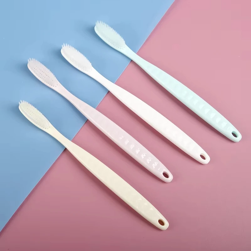 Brosse à dents manuelle 4 pièces cheveux doux longue tête adulte grande brosse à dents confort dents brosse de nettoyage buccal