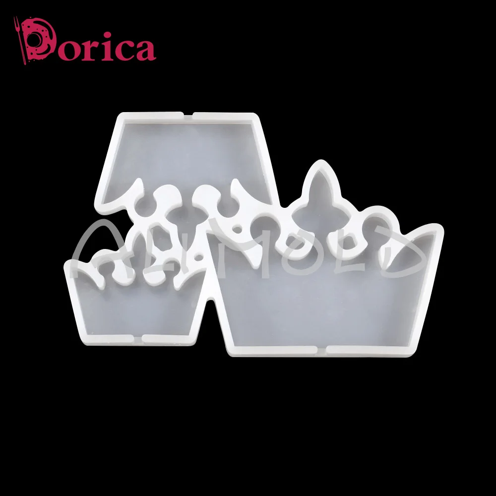 Dorica 2 Crown Design Lollipop Epoxy Mold Chocolate Silicone Mould Fondant Kitchen Cake Decorating Tools Baking Accessories