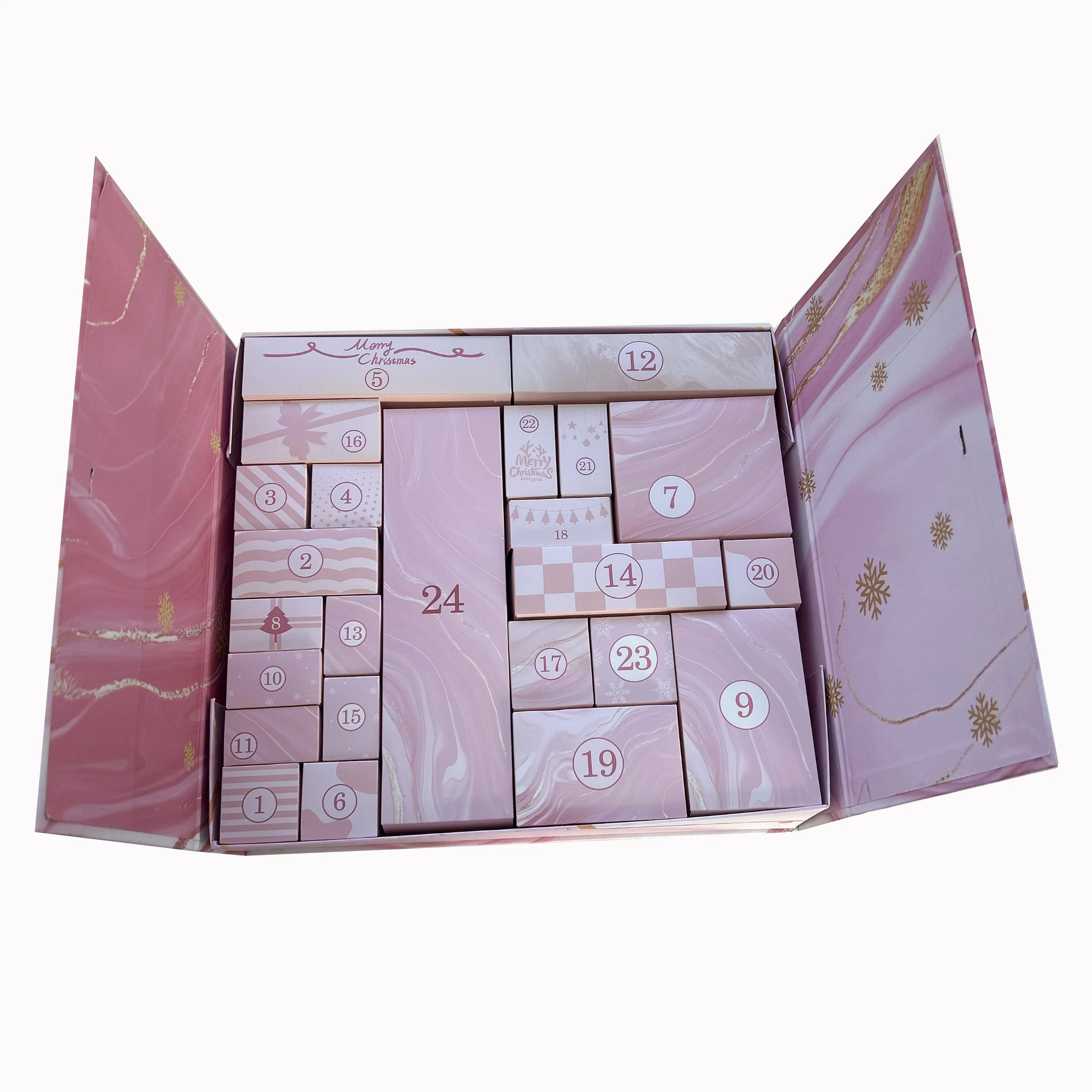 Customization.Factory Direct Sales Mystery Valentine Series Boxes Pink Gift Advent Calendar Boxes Set Custom Packaging With a Ri