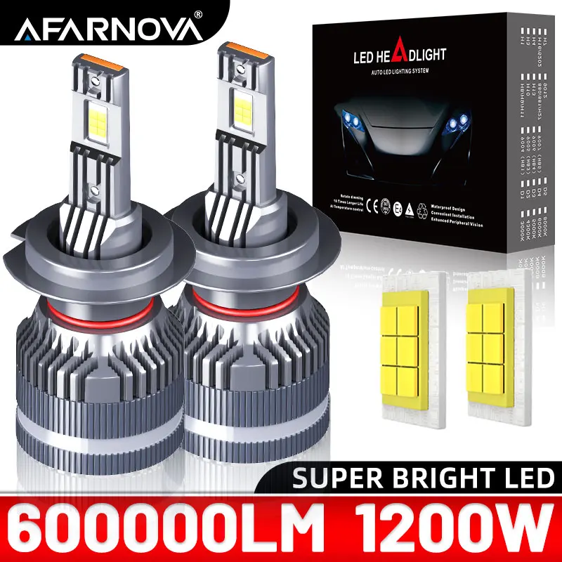 

1200W H7 H4 LED Headlight Bulbs H1 9005 9006 9012 H11 Super Bright 600000LM 6000K CANBUS Auto Turbo Fog Lamp High Low Beam 12V