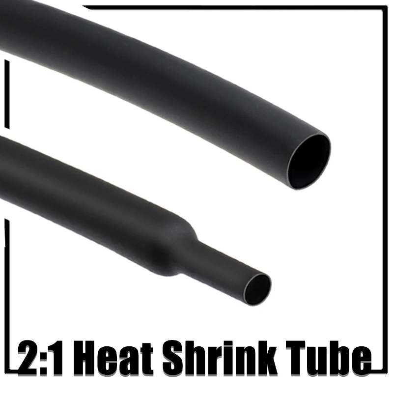 

1Meter Black 2:1 Heat Shrink Tube Dia 50 60 70 80 90 100 120 150 180 210mm Polyolefin Cover Cable protector sleeve shrink wrap