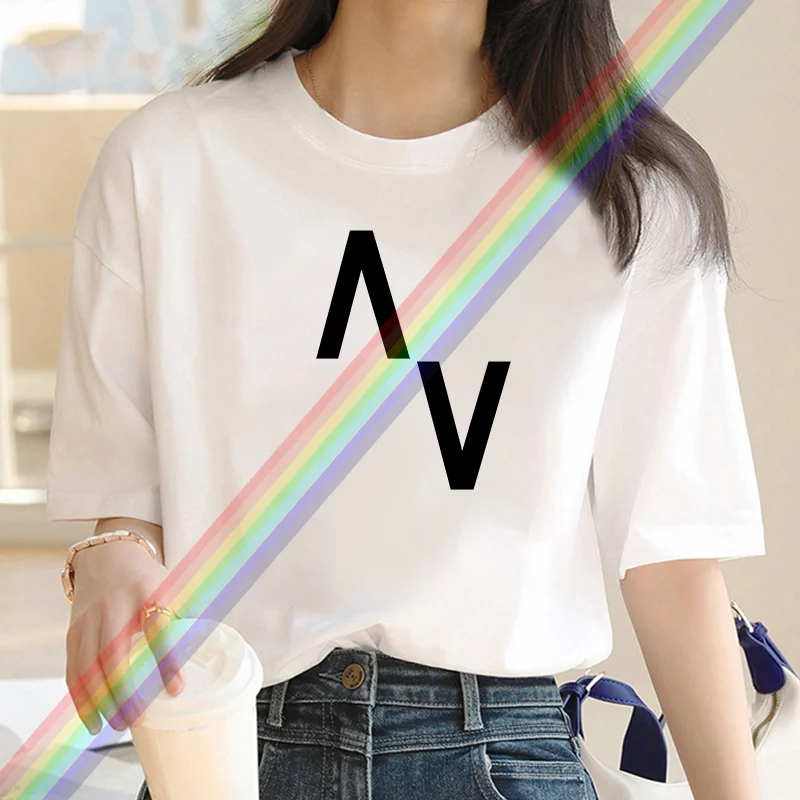 Women's luxury brand fashion cartoon triangle print crew collar clothing short sleeve T-shirt 2024 summer trend women's Y2K top