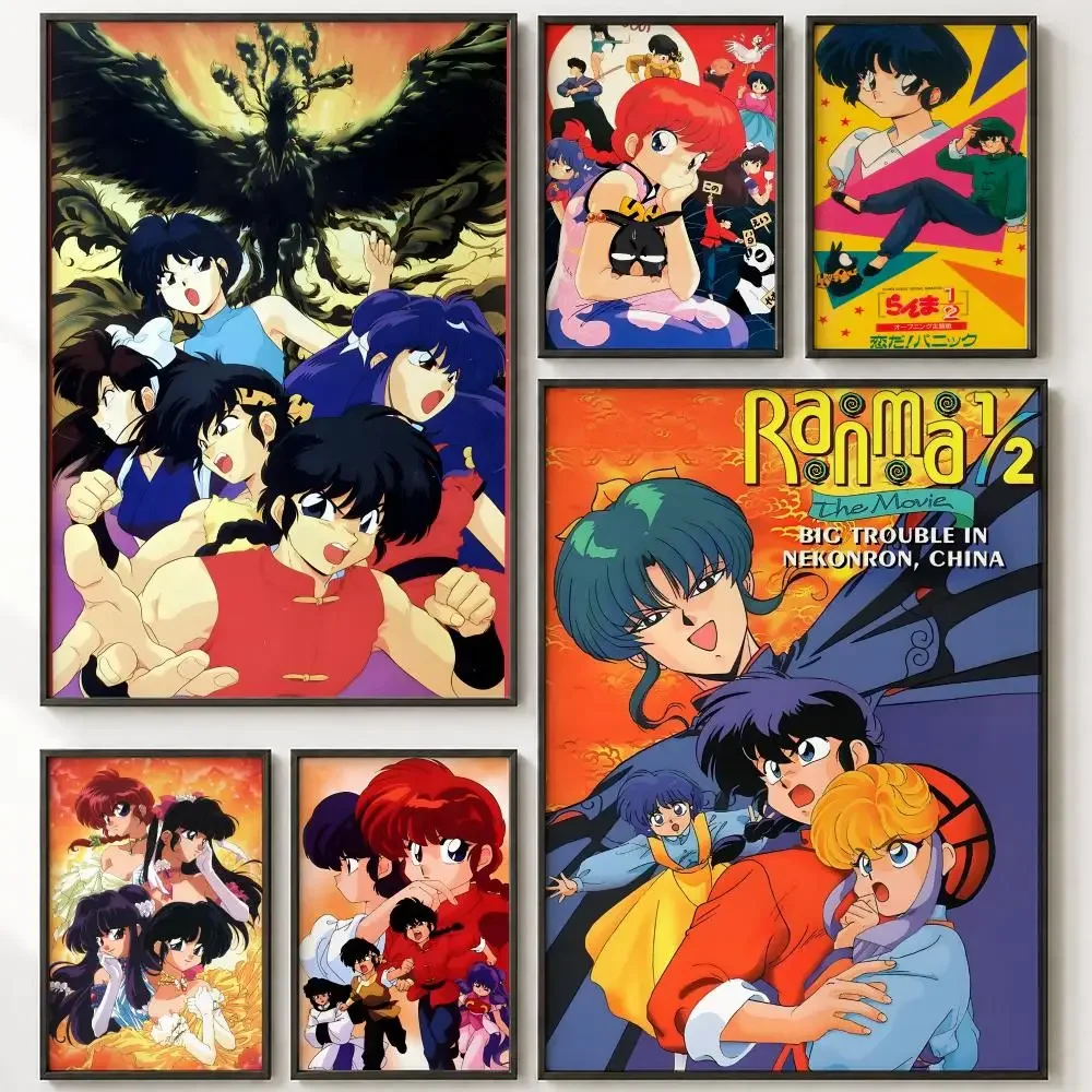 Manga Anime Ranma 1/2 TV Poster HD poster wall art self-stick no-residue for home cafe office great gift