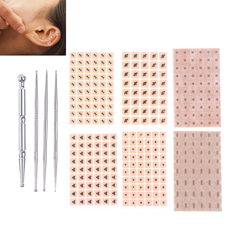 

600Pcs/Bag Ear Care Ear Acupuncture Massage Therapy Needle Patch Seeds Sticker Auriculotherapy Vaccaria 1/2/3/4 Capsules