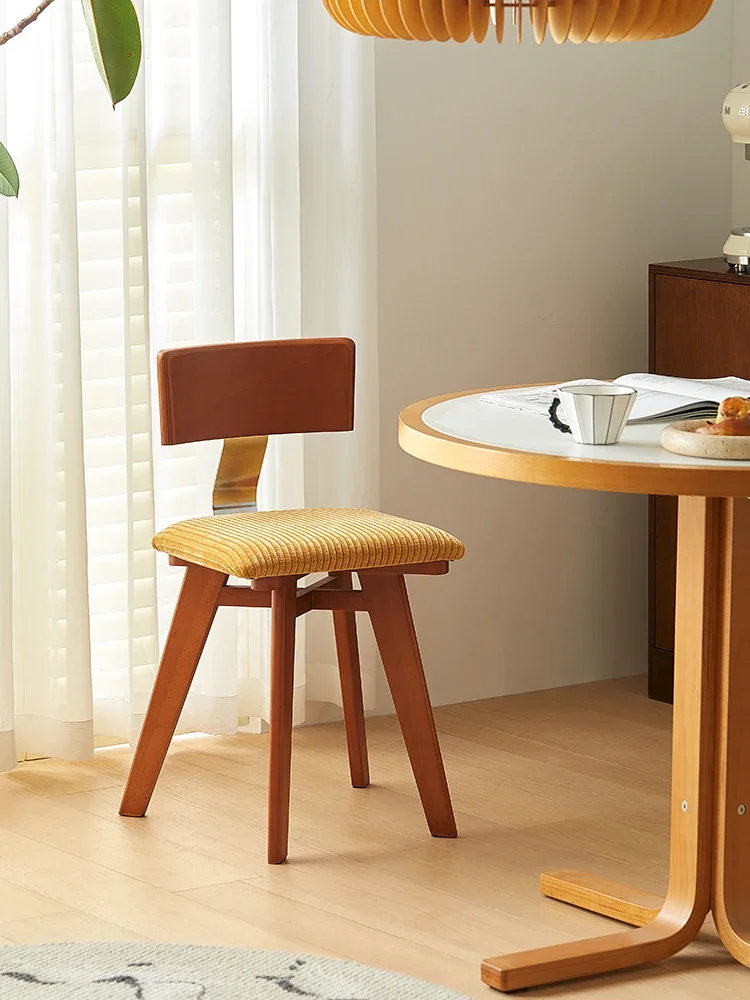 Small card home corduroy retro dining  designer solid wood back  medieval single  small apartment desk