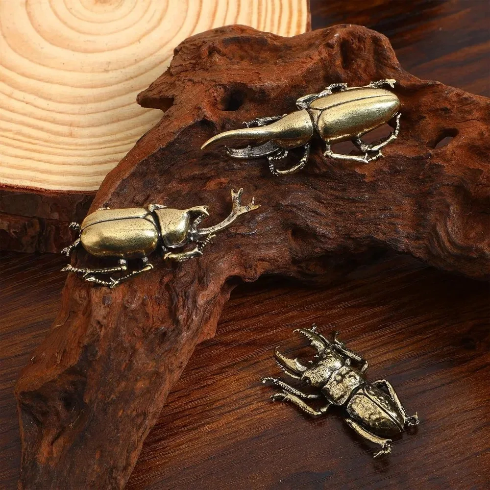 Brass Unicorns Beetles Figurine Retro Tea Pet Ornament Desk Decoration Collectible Gift Home Decor Home Accessories Fairy Garden