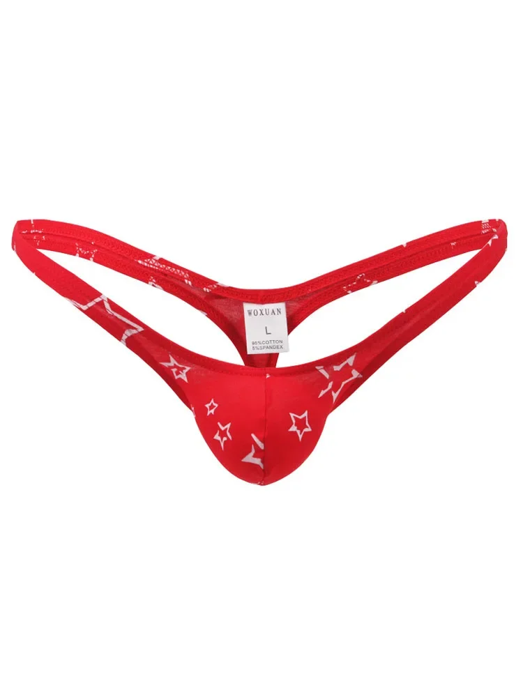 

Cotton Men's Panties Sissy Sexy Thong Star Printing New In Now Bulge Pouch Convex Male Underwear Lingerie Exotic Underpants
