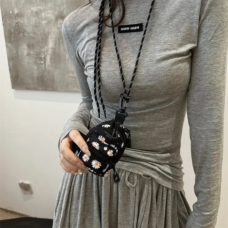 Women Small Bag Mini Lipstick Headphones Trendy Fashionable Pendant Bag Simple Niche Design Fabric Single-shoulder Crossbody Bag