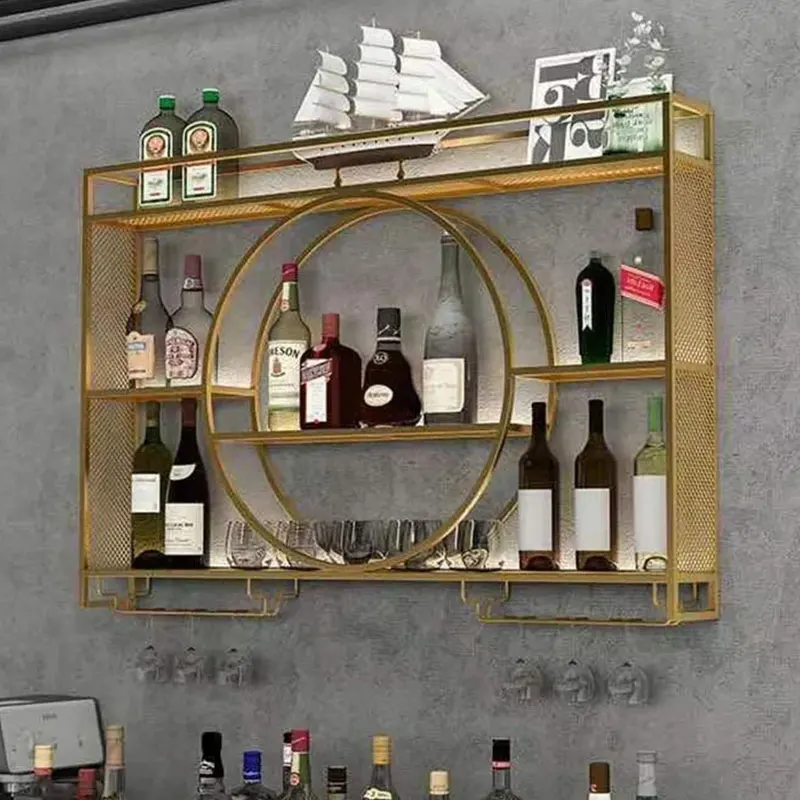 Vertical Metal Luxury Wine Rack Holder Display Fancy Display Holder Wine Rack Restaurant Shelf Botelleros De Vino Bar Furniture