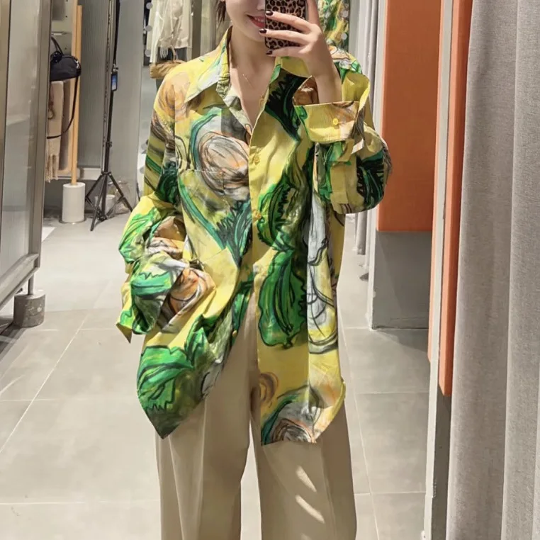 

Новинка весны Sle Dopane Sweet Faion, романтический свободный свободный универсальный женский длинный воротник из хлопка с цветочным принтом