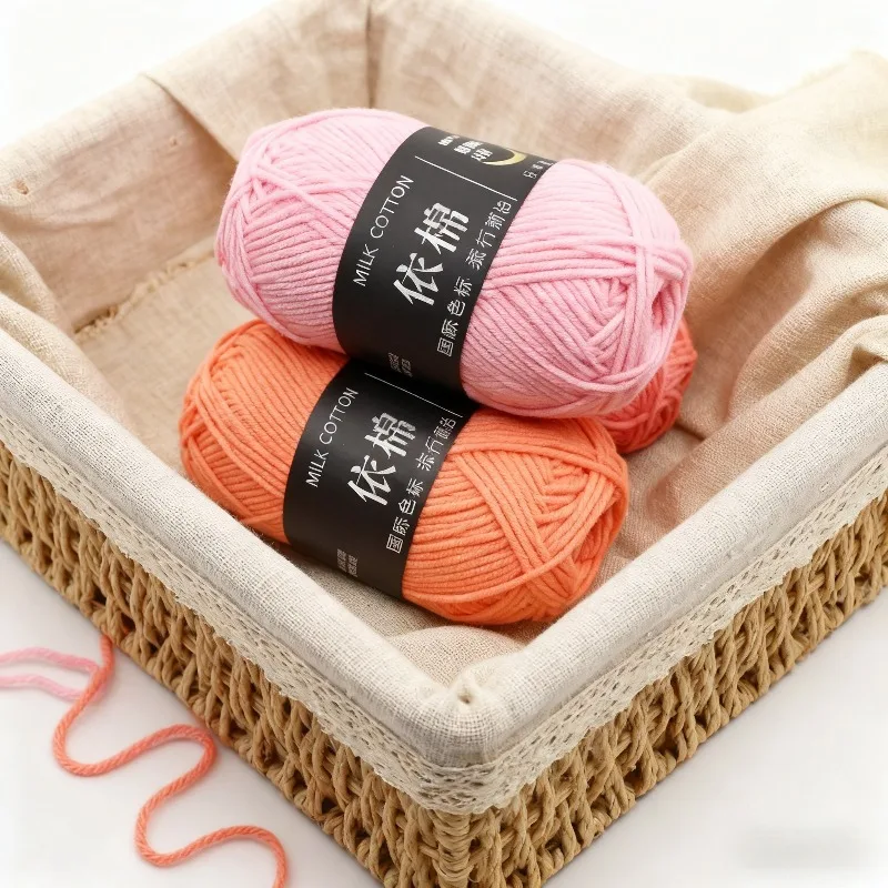 Crochet Yarn Mixed Color Set Cotton DIY 4-Strand Knitting Soft Baby Yarn for Crochet Craft Sweater Hat Dolls Gift for Knitting