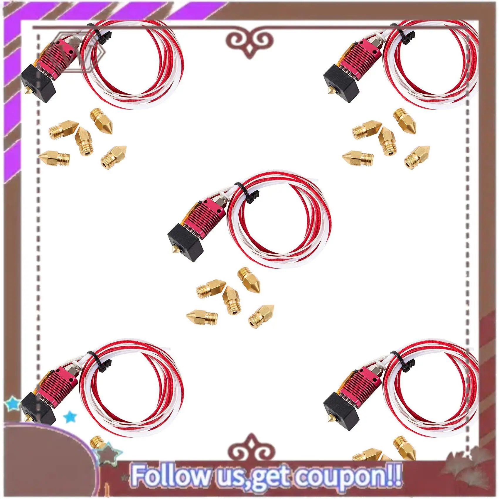 أحدث مجموعة الطارد Mk8 الساخنة المدمجة لـ Ender 3 / Ender 3 Pro مع كتلة تسخين من الألومنيوم، فوهة 1.75 مم، 0.4 مم