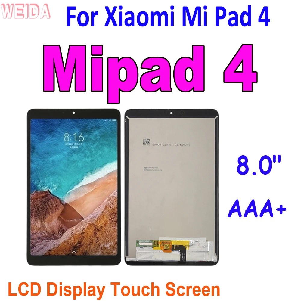 

8.0" AAA+ LCD For Xiaomi Mi Pad 4 MiPad4 Mipad 4 MIUI LCD Display Touch Screen Digitizer Assembly M1806D9E for Xiaomi MiPad4 LCD