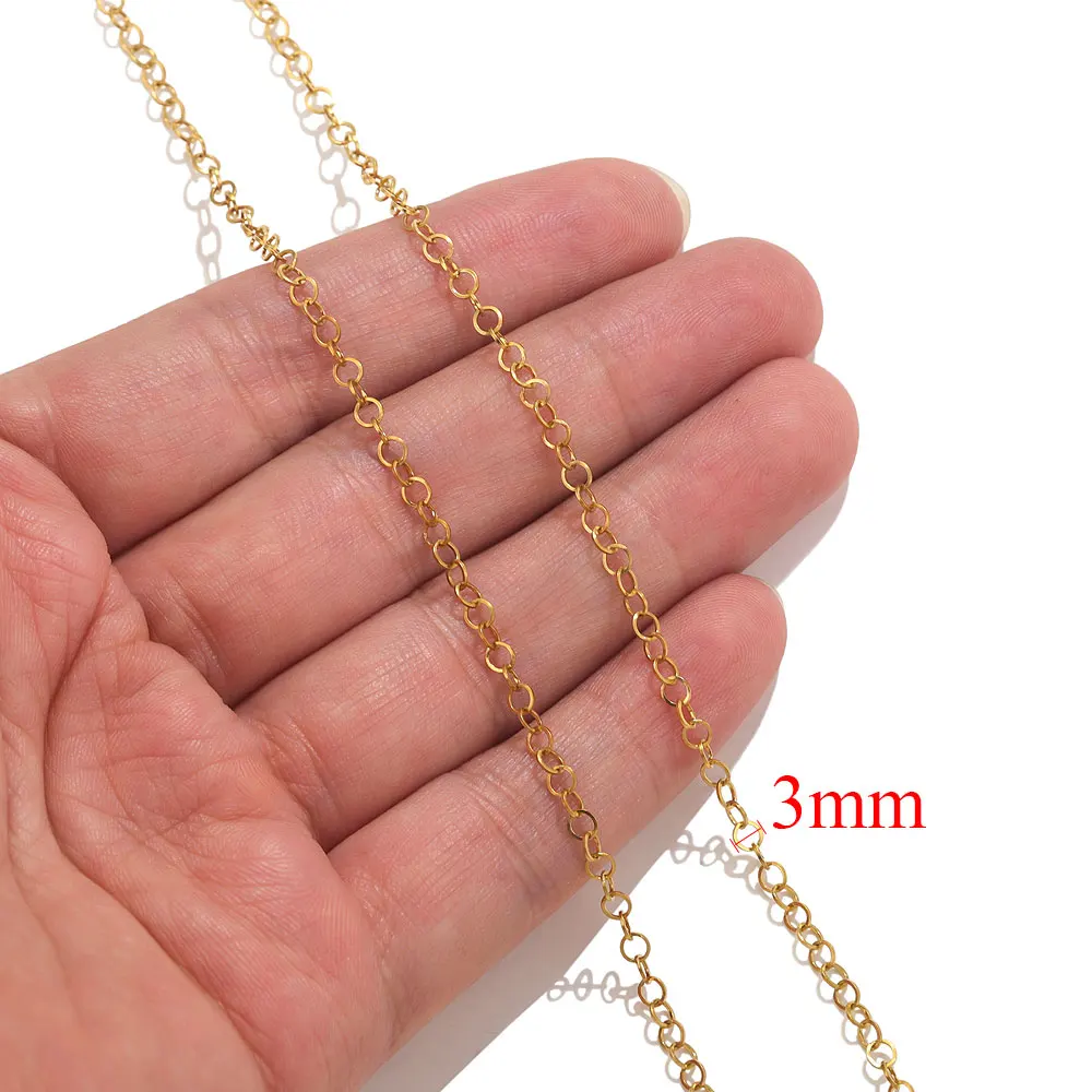 2 Meter Lippen Perlen Kette Edelstahl Kabel Ketten für Schmuckherstellung DIY Halskette Armband Zubehör Goldkette Erkenntnisse