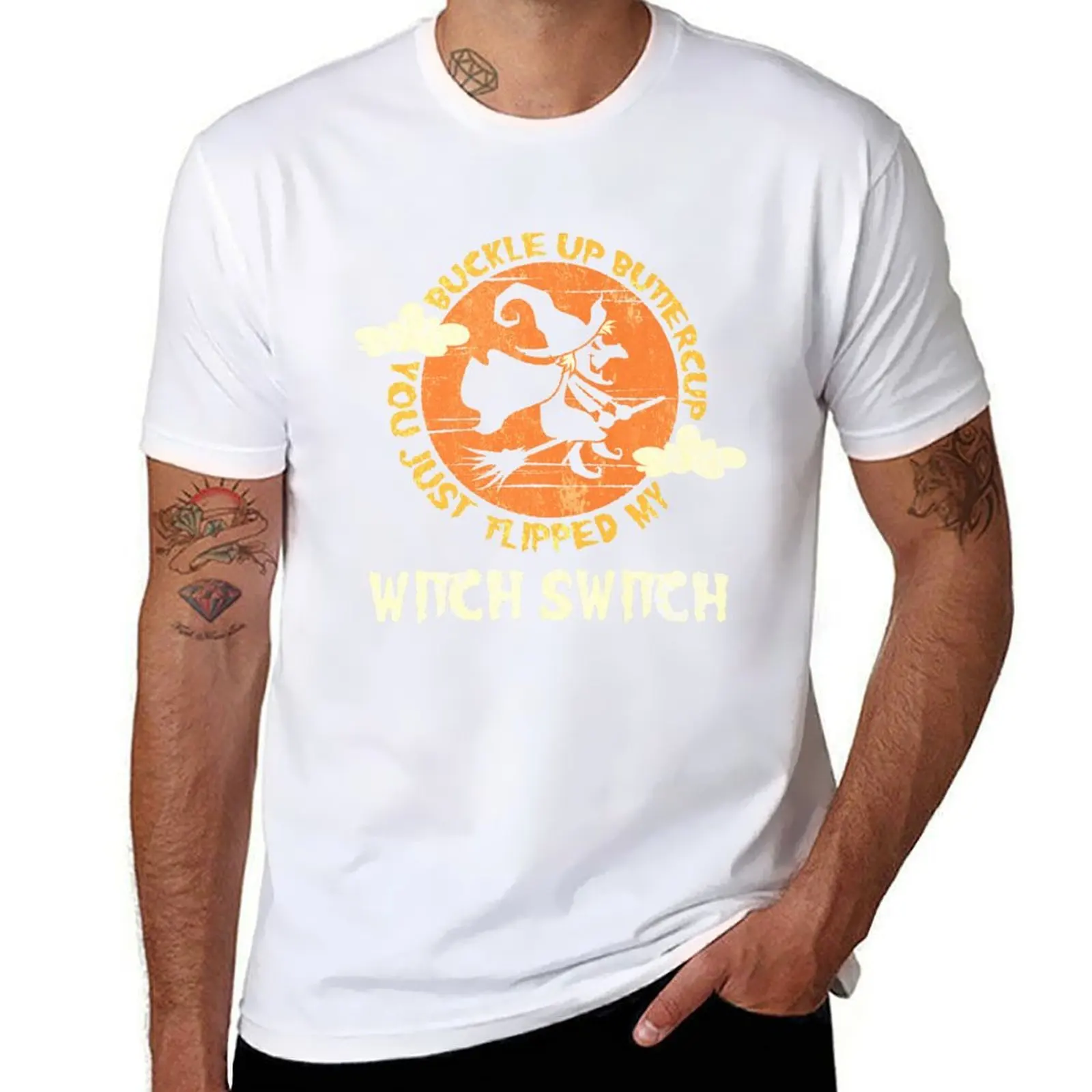 

Buckle Up Buttercup You Just Flipped My Witch Switch T-Shirt t shirts for man pack white t shirts for man cotton funny T-Shirt