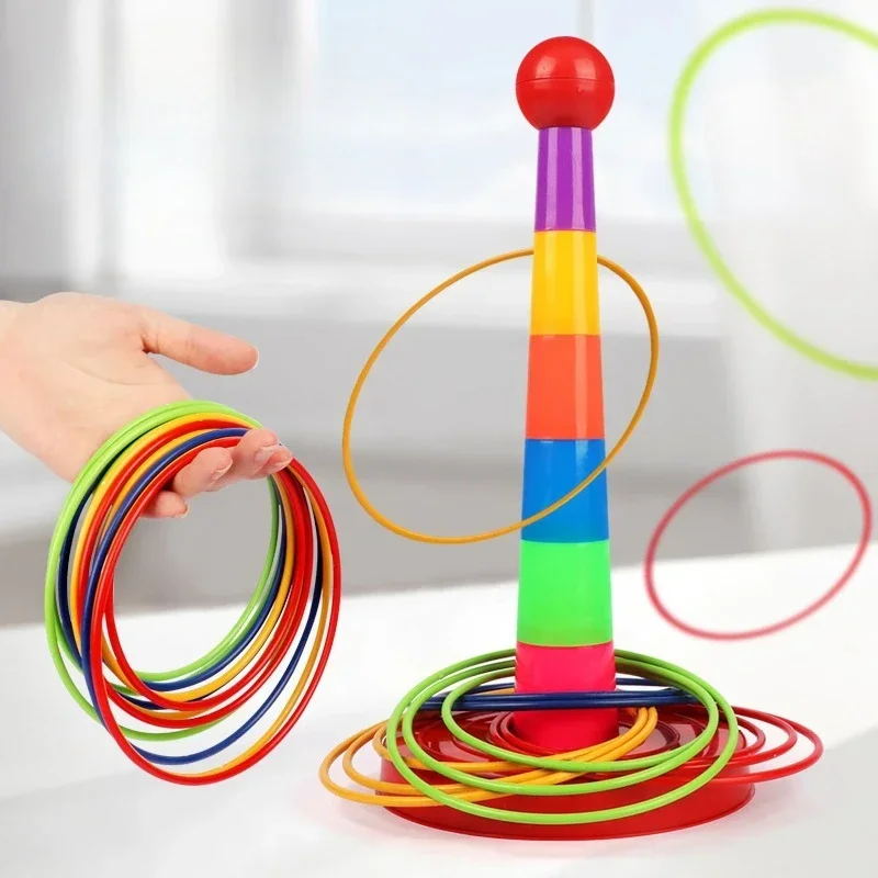 1 set Children's Throwing Lasso Ring Toys Parent-child Interaction Puzzle Lasso Kindergarten Competition Games Gathering Game