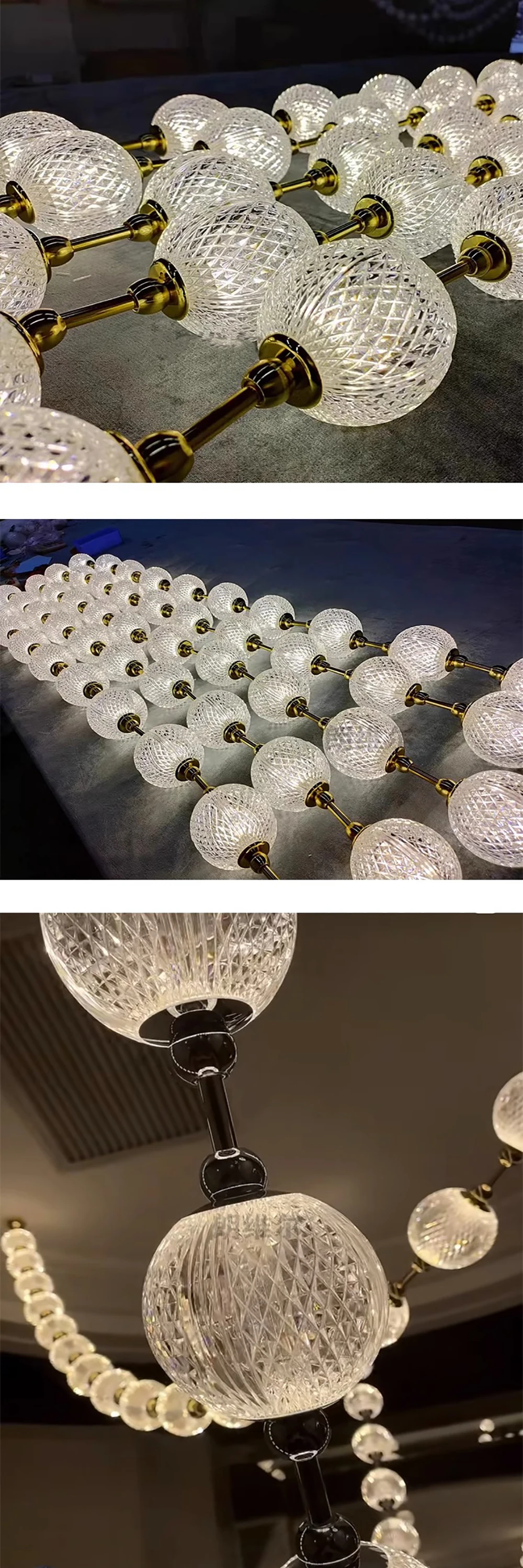 Pearl Necklace Design LED Dimmable Chandelier Balls