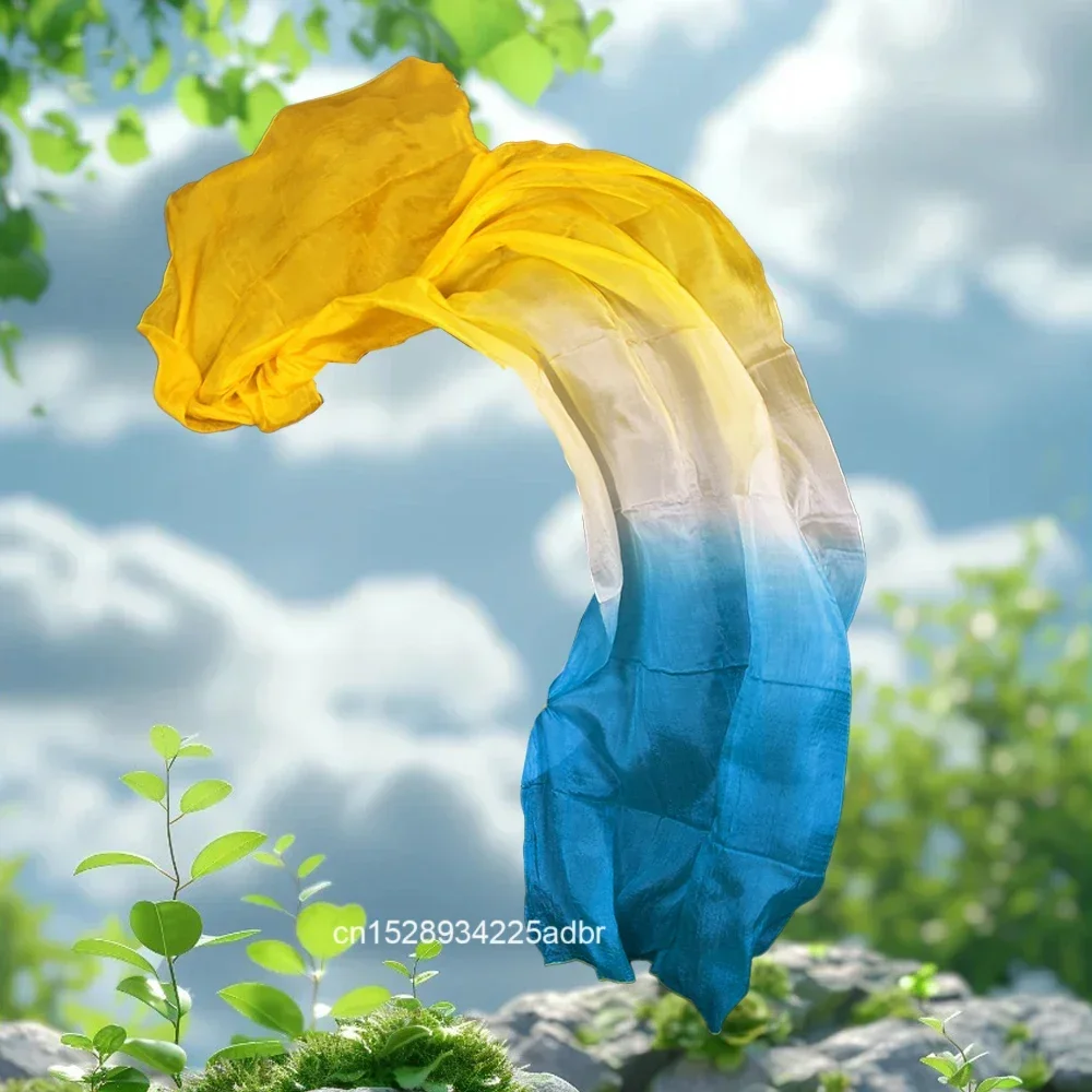 100% seda desempenho dança cor sólida textura clara xale véu de dança do ventre cachecol feminino acessórios de roupas personalização