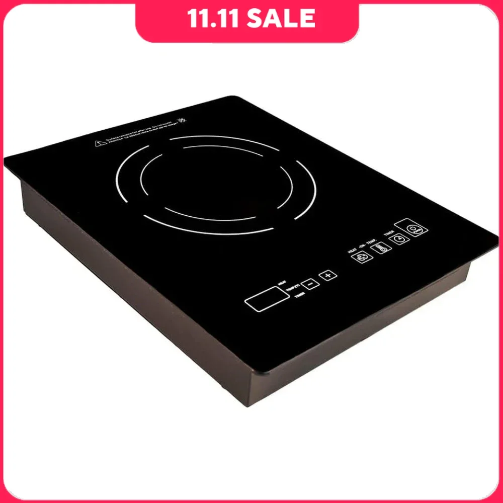 Electric Induction Cooker, 12-inch Built-in Cooktop 1800W, Temperature Control ＆ Overheat Sensor, Portable Induction Cooker