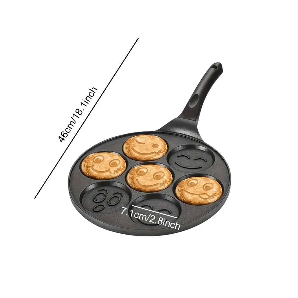 7/4 Cups Frying Pot Breakfast Maker Cooking Egg Pan Non-stick Griddle Pancake Steak Pan Thickened Mini Pancakes Maker for Kids