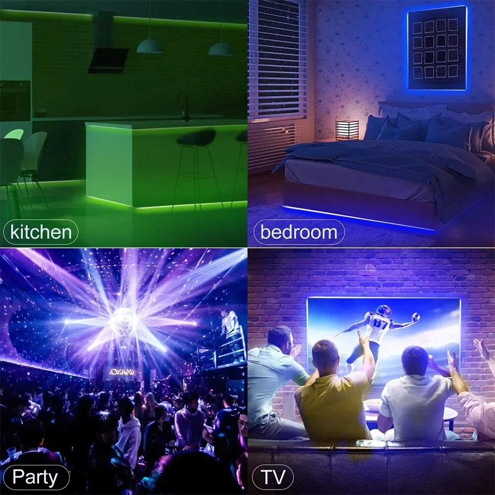 Led Lights for Bedroom Colorful Strip Lights with Remote Control and App Control RGB Strip, for Room Home Party Decoration