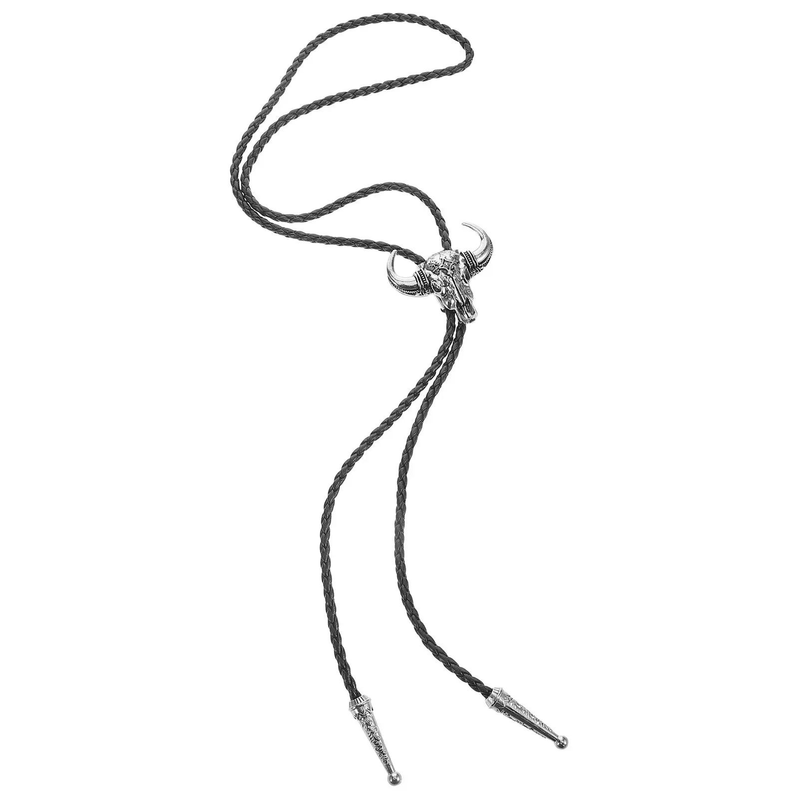 Cravatte a catena Bolo Accessori da cowboy regolabili da uomo Collana al collo Stile occidentale Corda solida Durata finta