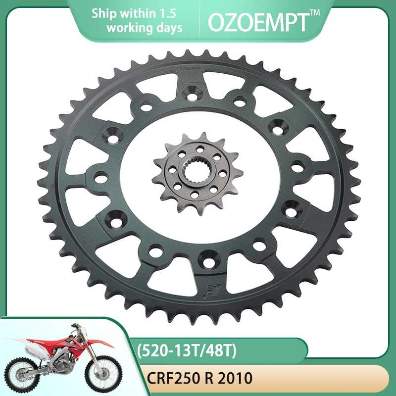 OZOEMPT（520-13T/48T）Motorcycle Front And Rear Sprockets For Hon / da CRF250 R-A  2010