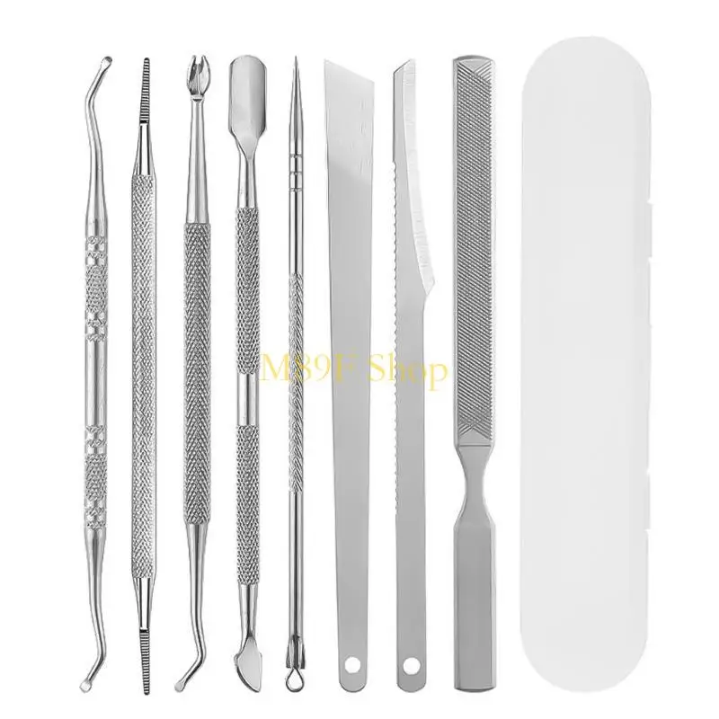 M89F Professional Ingrown Toenail Tools 6/9Pcs Stainless Steel Pedicuring Ingrown Toenails Corrector Pedicuring File Set