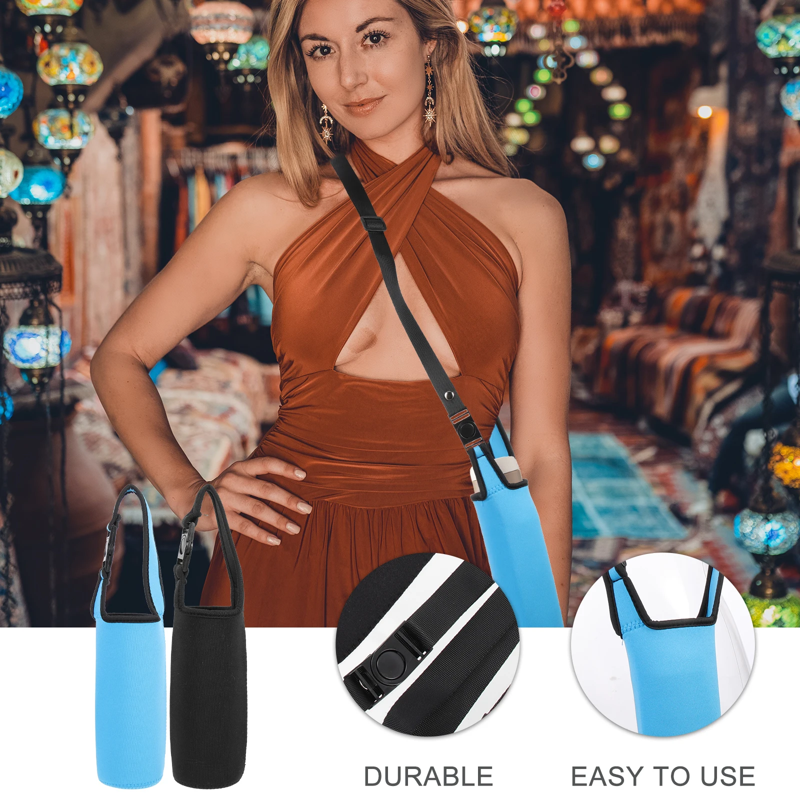 

2pcs Cup Sleeve Water Bottle Covers Insulated Fabric Portable Outdoor Sports Travel-Compatible Stainless Steel Plastic
