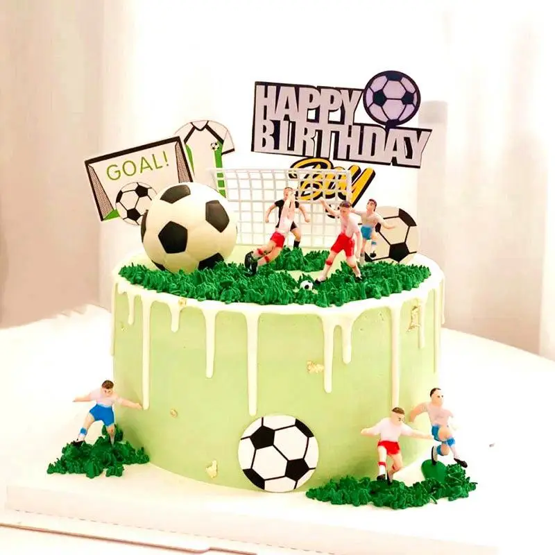 Fußball Fußball Kuchen Topper Geburtstag Junge Kuchen Topper Baby Dusche Alles Gute zum Geburtstag Party Dekor Sport Party Supplies Kuchen Zubehör – Detail 2